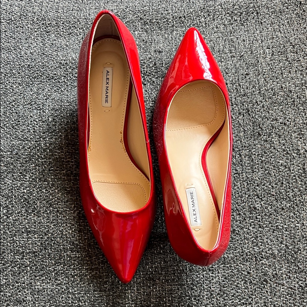 Alex Marie Glossy Red Heels